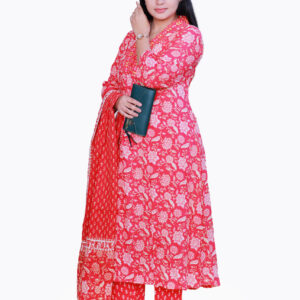 Veira Block Print Kurta Set(3piece)(AS2406)